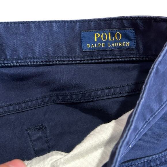 POLO RALPH LAUREN Navy Blue 5 Pocket Cotton Straight Pants Men's Size 33 x 32 - Picture 8 of 9
